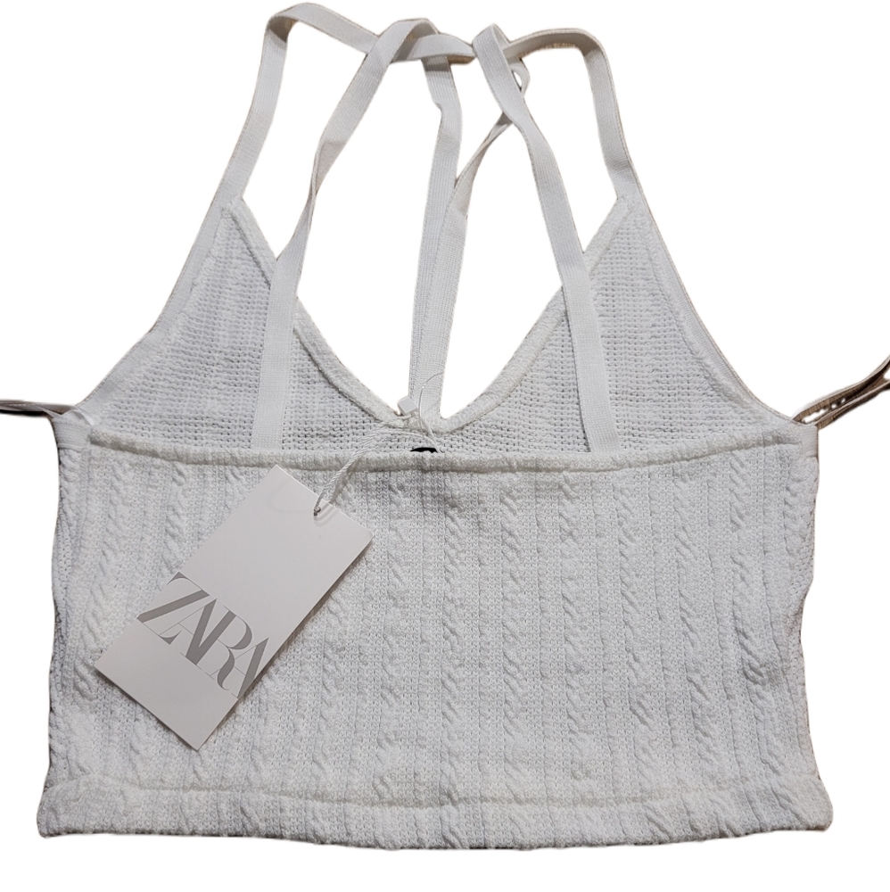 Zara Bralette / Crop top Size Small White - Picture 5 of 7